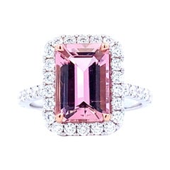 Pink Tourmaline Halo Ring #18245
