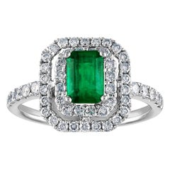 AGL Certified 0.80 Carat Emerald Diamond Gold Ring