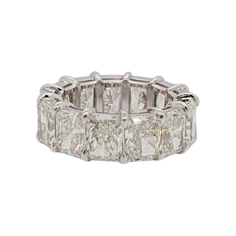 GIA White Diamond Radiant Eternity Ring in 18K White Gold