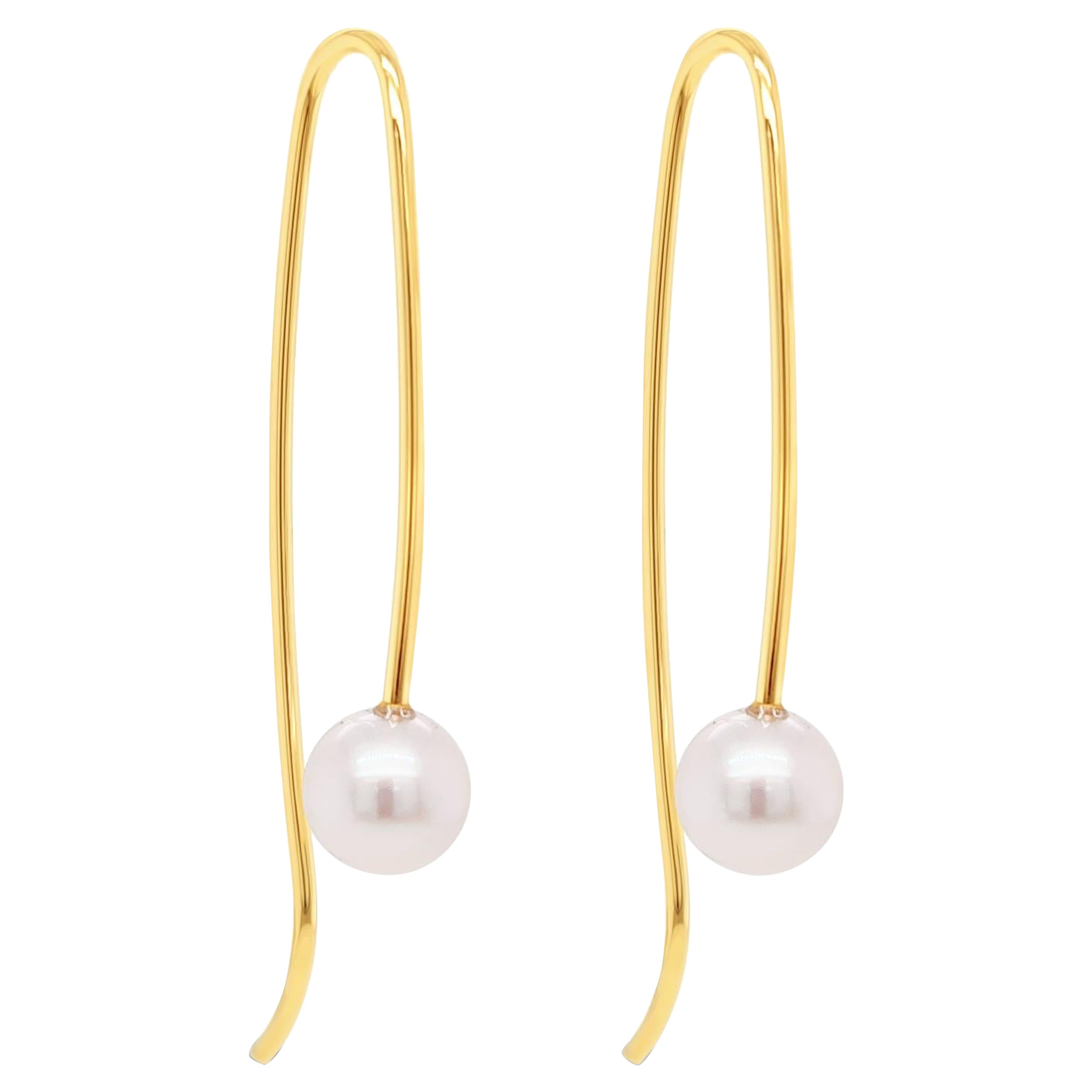 Boucles d'oreilles en or jaune 18 carats et perles « Celine »