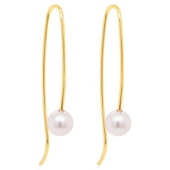 Boucles d'oreilles en or jaune 18 carats et perles « Celine »