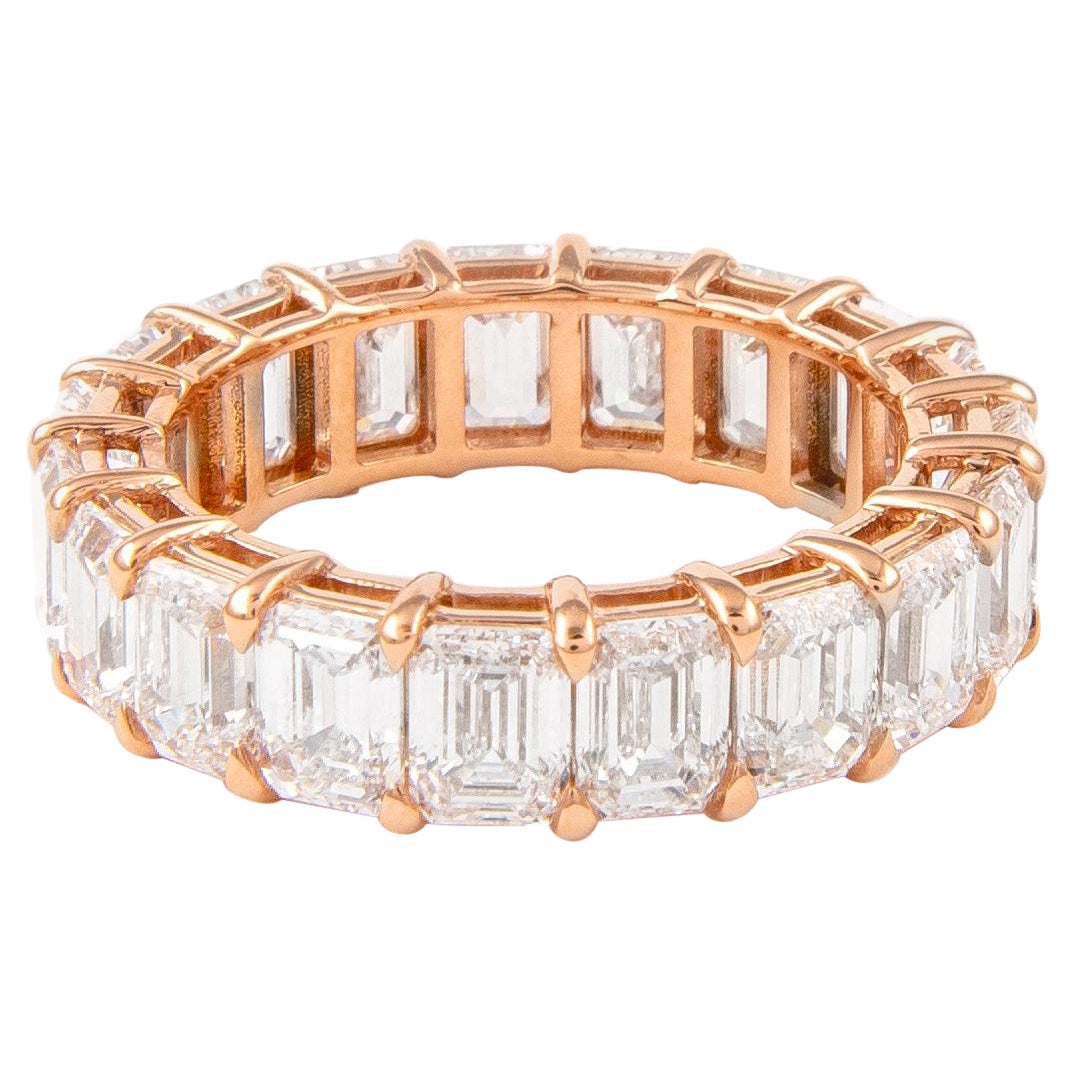 Alexander Beverly Hills 8.08ct Emerald Cut Diamond Eternity Band 18k Rose Gold