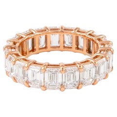 Alexander 8.08ct Emerald Cut Diamond Eternity Band 18k Rose Gold