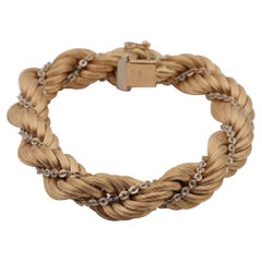 Retro Torsade Rope Chain Bracelet 18 KT solid gold