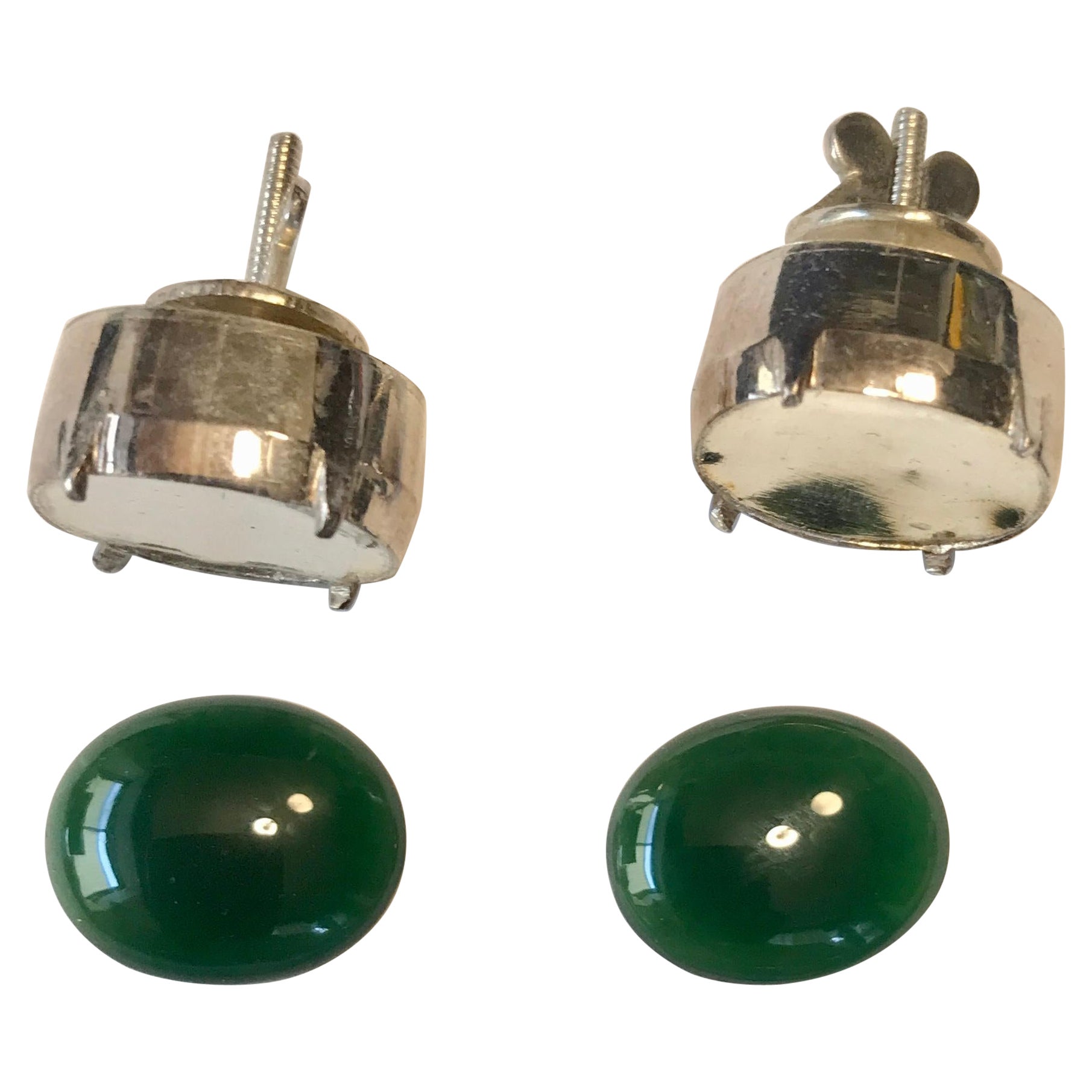 Women's or Men's Green Rokan Myanmar Jadeite Loose Stones 2pcs 4.3/4.6 ct Grade A #1 For Sale