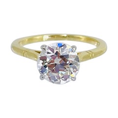 J. Birnbach 1.79 carat Vintage European Cut Diamond Solitaire Engagement Ring