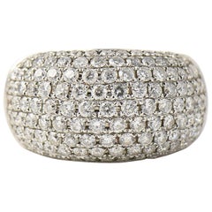 Pave Diamond White Gold Bombe Cocktail Ring