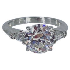 J. Birnbach 2.44 carat Antique European Cut Diamond Engagement Ring in Platinum