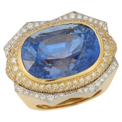 Vintage David Webb Oval Cut Sapphire Ring