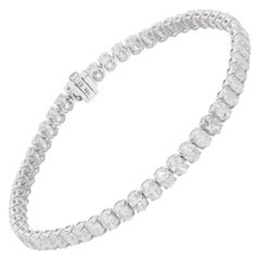 Bracelet tennis en or blanc 18 carats avec diamants naturels de 7,48 carats, fabrication artisanale