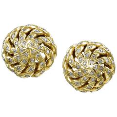 Sterle Paris Diamond Gold Swirl Earclips