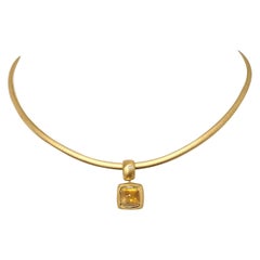 Halskette mit Anhänger aus 18 Karat Gelbgold mit Citrin und weißen Diamanten von H. Stern