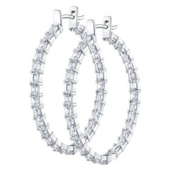 Inside Out Hoop Earrings with Emerald Diamonds.  D6.12ct.t.w.