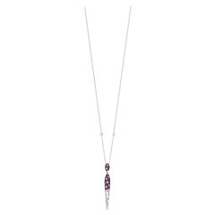  Luxle 1.36 Cttw. Ruby and Diamond Serpentine Pendant Necklace in 18K White Gold