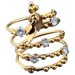 Retro 23 Karat solid gold coiled Ring Handmade Jewelry 