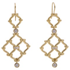 VERDURA 18K Gold and Diamond Kensington Earrings 