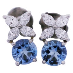 Tiffany & Co. Victoria Victoria Platinum Aquamarine and Diamond Earrings