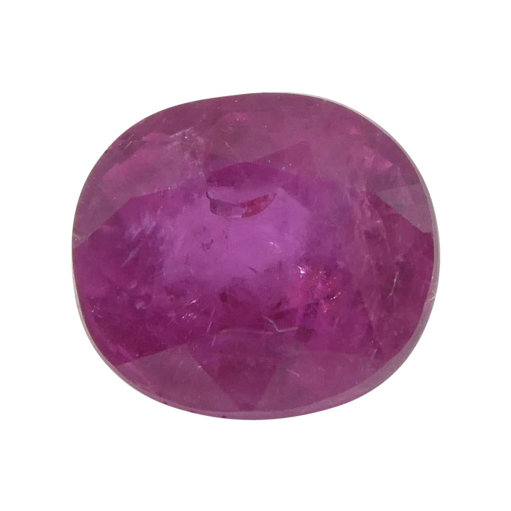 1.28 ct Cushion Purplish Pink Sapphire GIA Certified Madagascar For Sale