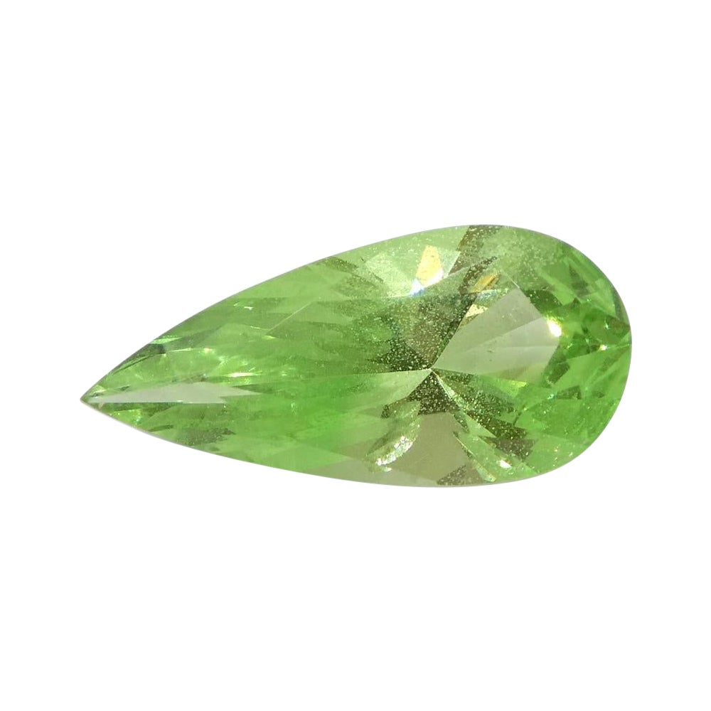 1.71ct Pear Green Mint Garnet from Tanzania For Sale