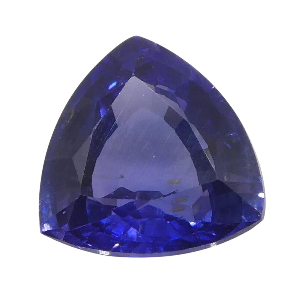 1.09ct Trillion Blue Sapphire from East Africa, Unheated For Sale