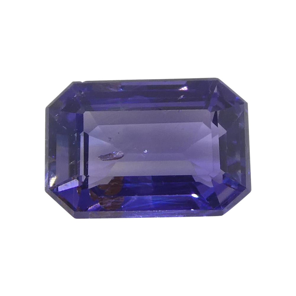 1.06ct Emerald Cut Purple Sapphire from East Africa, Unheated For Sale
