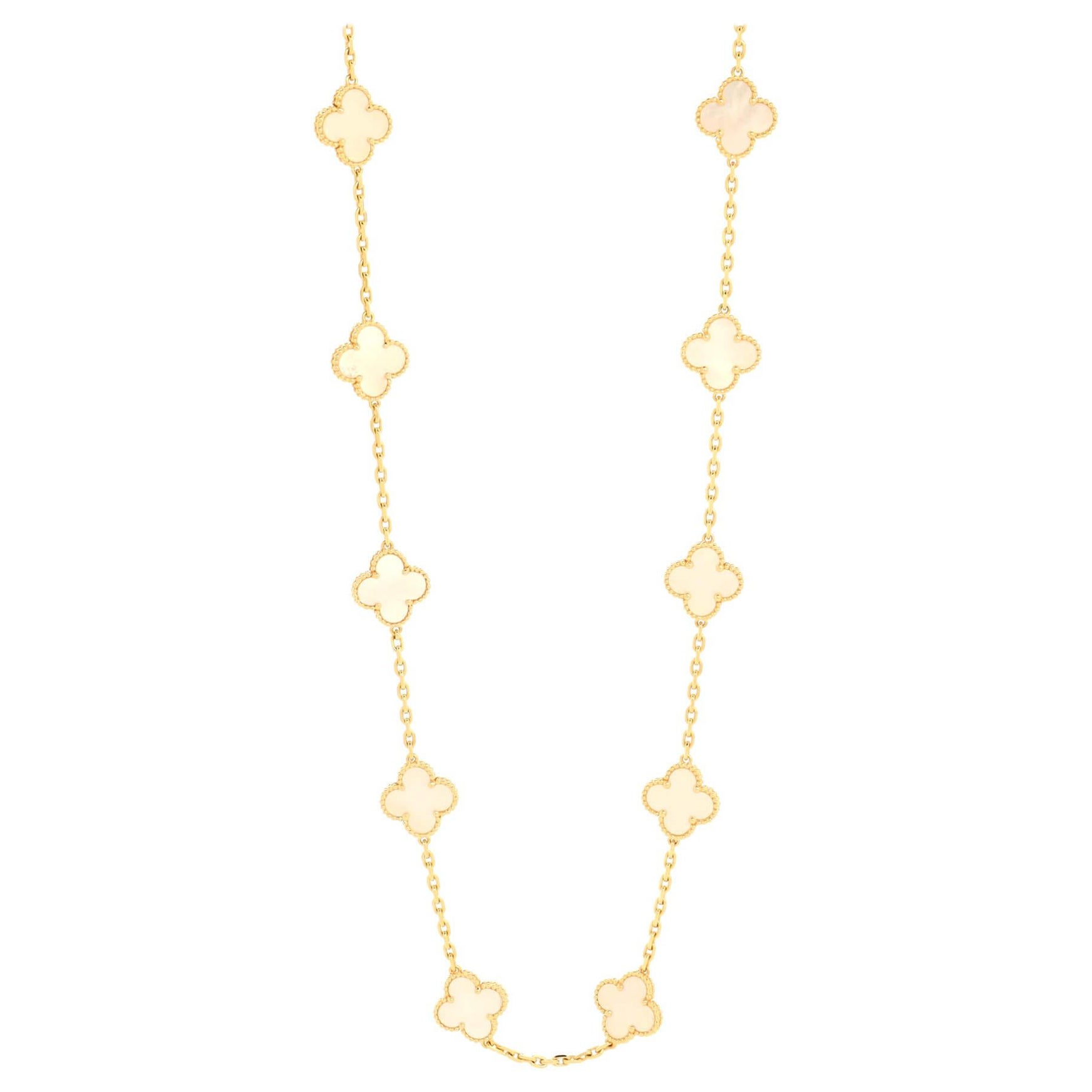 Van Cleef & Arpels Vintage Alhambra 20 Motifs Necklace 18K Yellow Gold