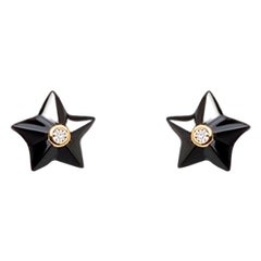 Remembrance Onyx and Diamond Star Earrings