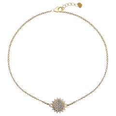 Memento Half Gold - All Diamond Sun Charm Bracelet