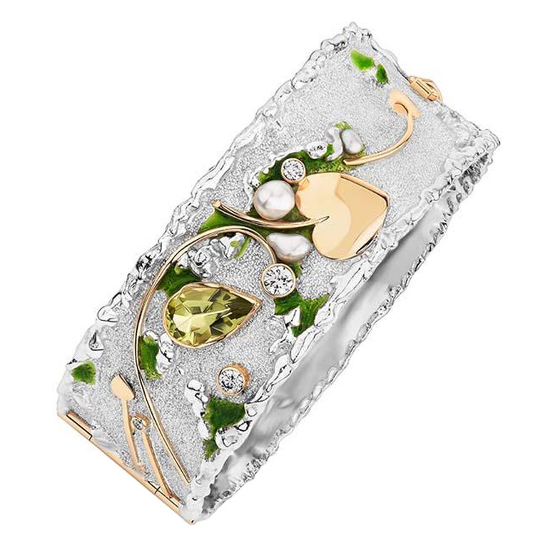 Paul Amey, bracelet jonc "Lemon Sherbet" en argent sterling avec superposition d'or en vente