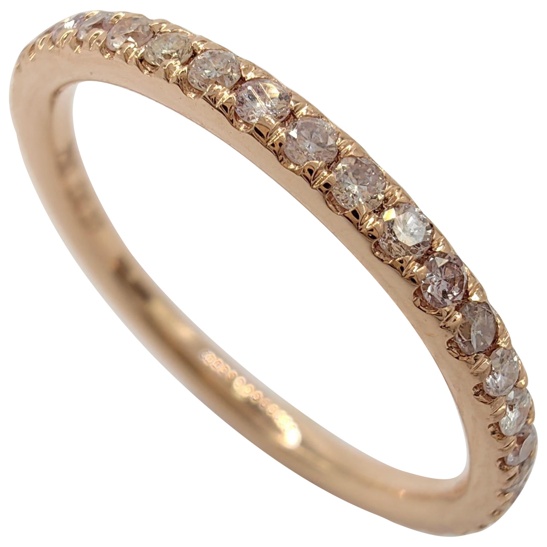 Very Light Pink Diamond Full Eternity Stacking Ring in 18K Rose Gold ...