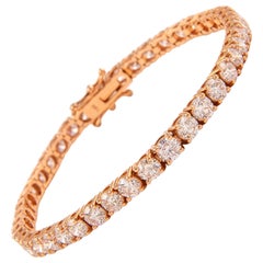 Alexander 9.92 Carat Diamond Tennis Bracelet 14-Karat Rose Gold