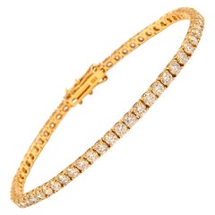 Alexander Bracelet tennis en or jaune 18 carats avec diamants de 4,82 carats