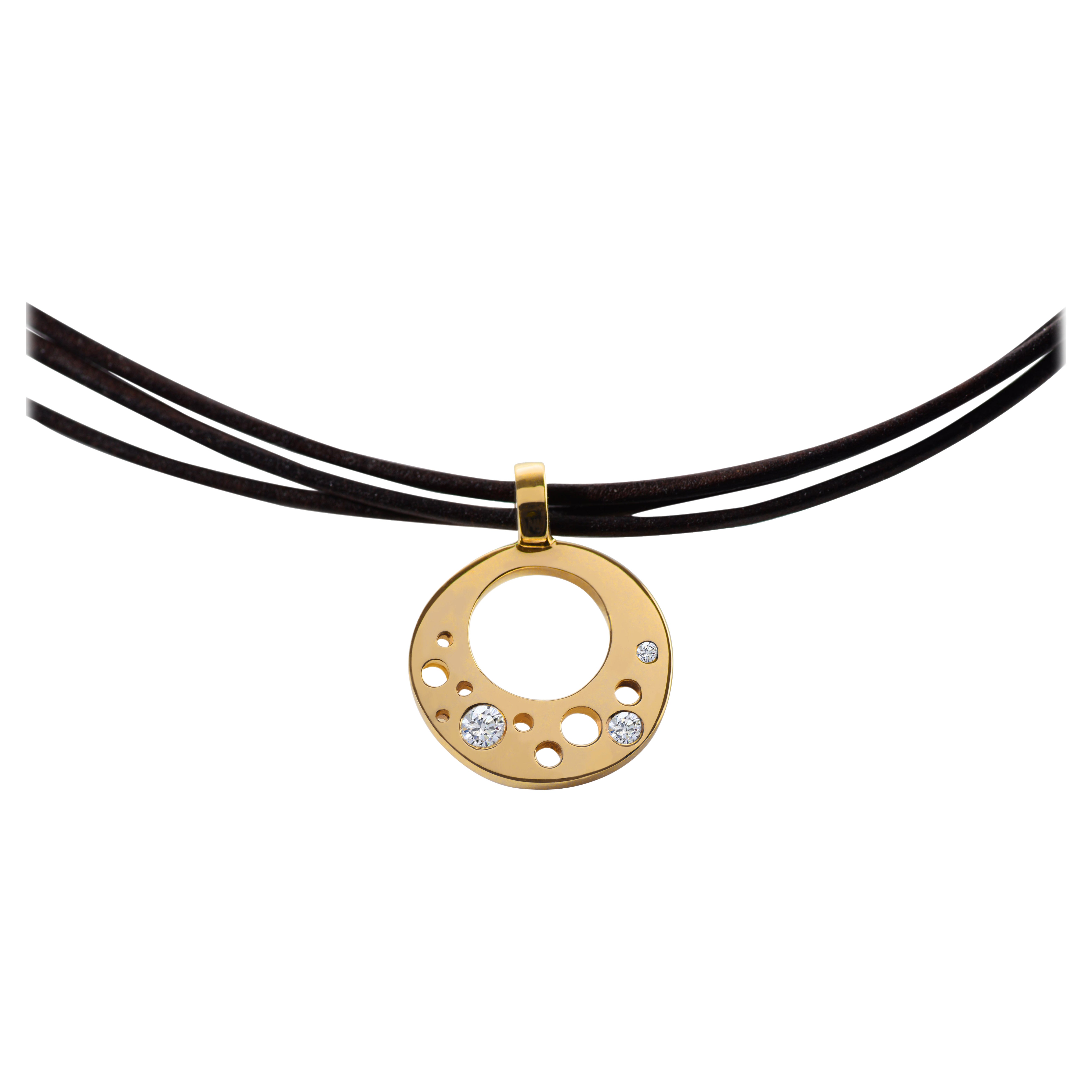 Susan Crow Studio Fairmined Gelbgold und Diamanten CIRCLE_INFINITE Anhänger im Angebot