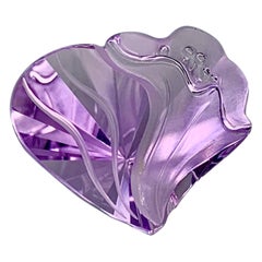 15.67 carat hand carved lavender amethyst gemstone