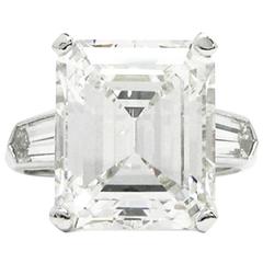 11.19 Carat GIA Emerald Cut Diamond Platinum Ring 8