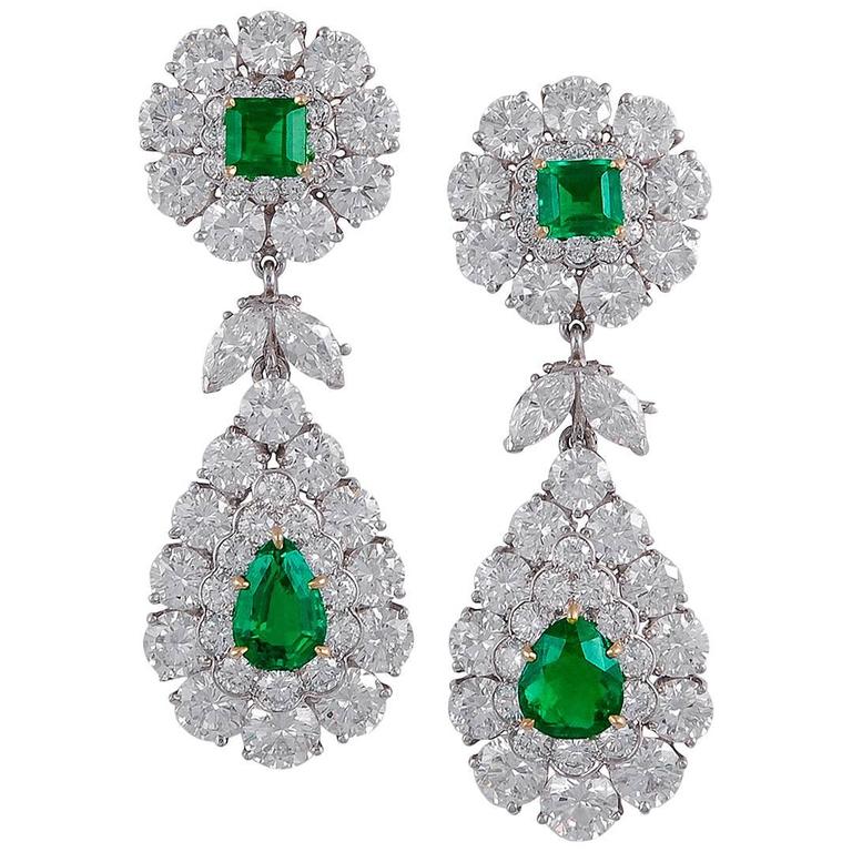 Van Cleef And Arpels Emerald Diamond Earrings For At 1stdibs Van Cleef Arpels Emerald Diamond Earrings