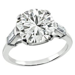 Vintage GIA Certified 3.18ct Diamond Engagement Ring