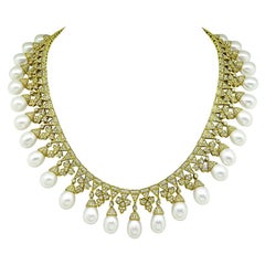 Pearl 27.00ct Diamond Gold Necklace