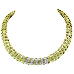 Vintage Nabucco 1.80ct Diamond Gold Choker Necklace