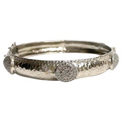  Bracelet paradizia en argent plaqué rhodium martelé avec diamants