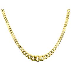 Gold Solid Link Graduated Necklace