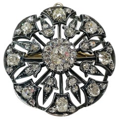 Antique Euro-Cut Victorian Mourning Pendant Brooch