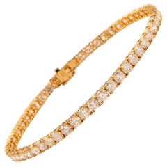 Alexander 7.18 Carats Diamond Tennis Bracelet 18-Karat Yellow Gold