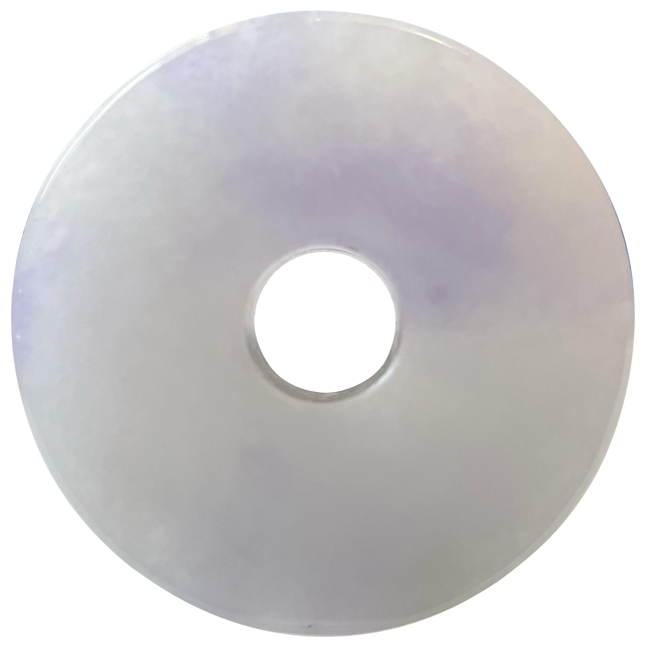 58.66 Ct - Natural Myanmar Lavender Icy Type Jadeite Donut Round Loose Jade For Sale
