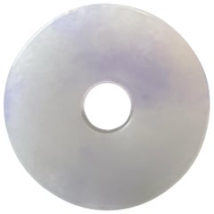 58.66 Ct - Natural Myanmar Lavender Icy Type Jadeite Donut Round Loose Jade