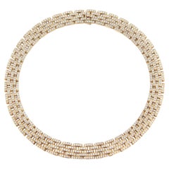 Cartier 18K Yellow Gold & Diamond Maillon Panthere Five Row Link Necklace