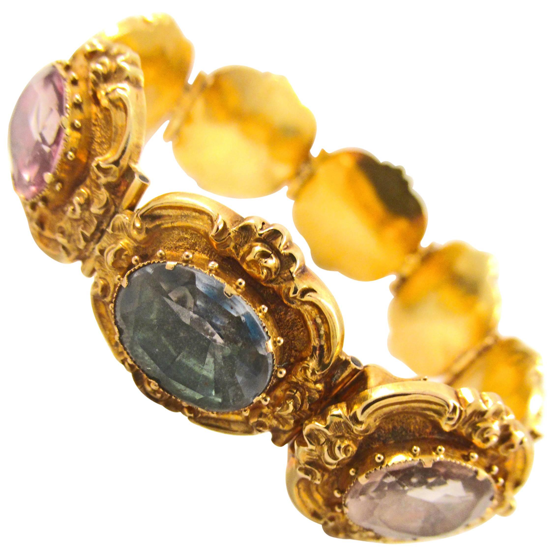 Gold and Rock Crystal Bracelet Circa 1830