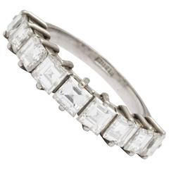 Beaming Nine Square Cut Diamond Band 21st Century 1