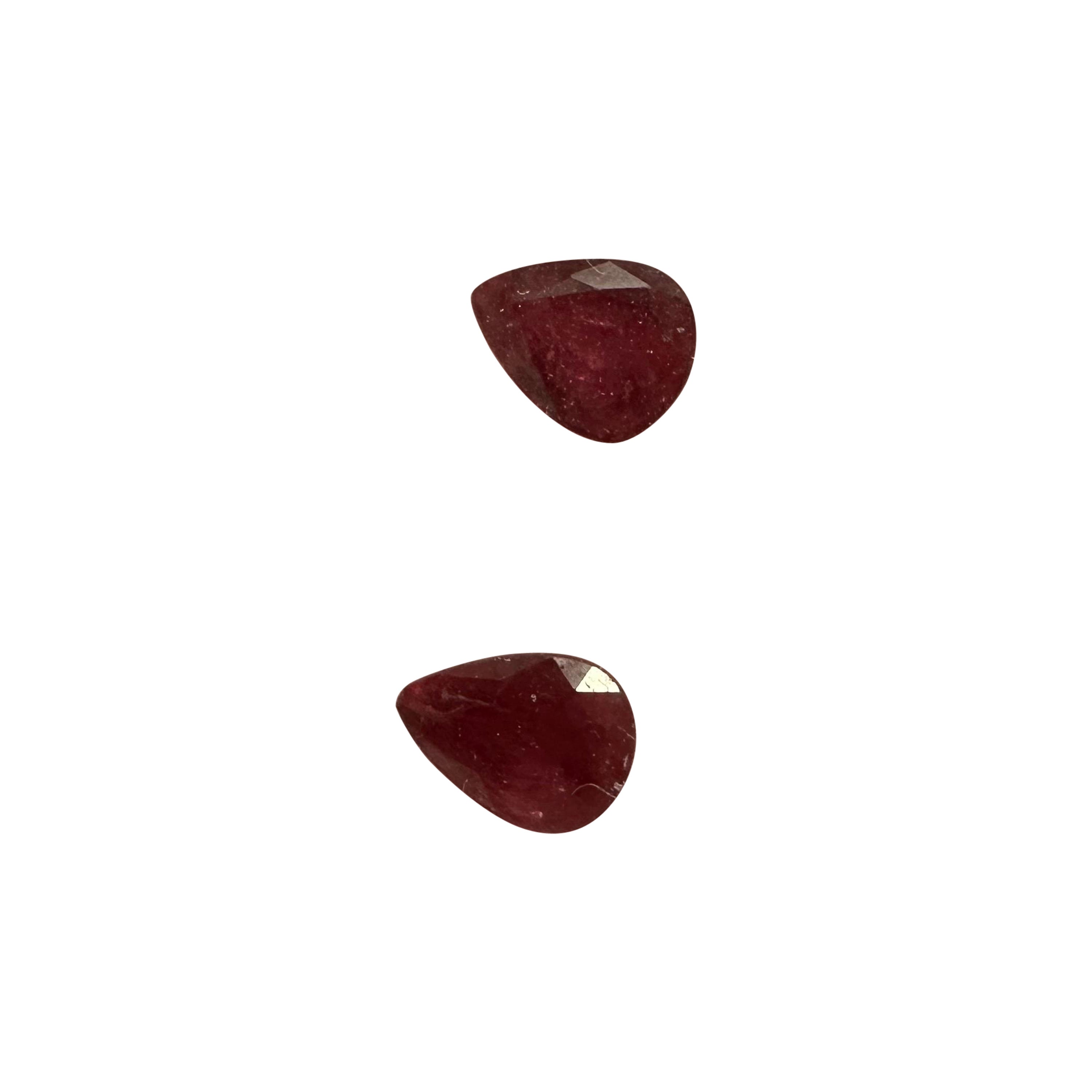 Matching pear ruby gemstone NATURAL UNTREATED RUBY For Sale
