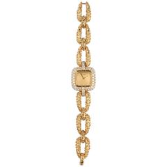 1960s Boucheron Paris Ladies Yellow Gold Diamond Wristwatch
